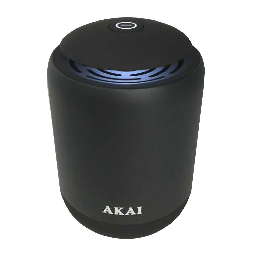 Boxa portabila activa Akai Bluetooth, 5 W, TF, lumina led albastra, negru