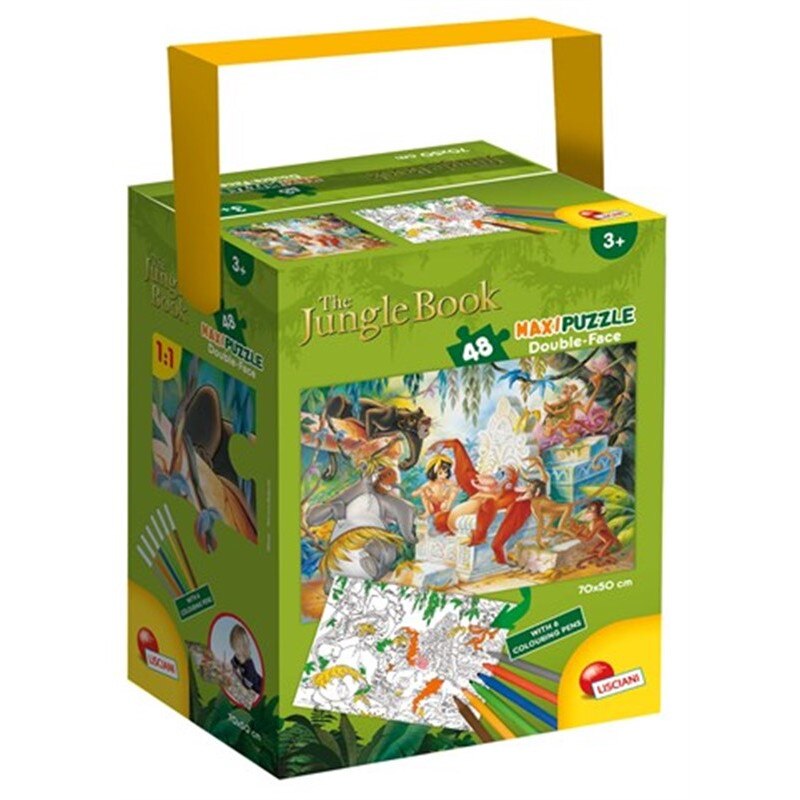 Puzzle Lisciani, Maxi, in cutie, Jungle Book, 48 piese
