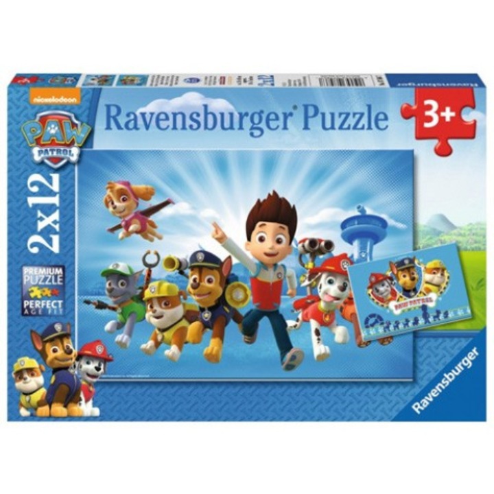 Ravensburger: Пъзели Paw Patrol и Райдър 2 x 12 части
