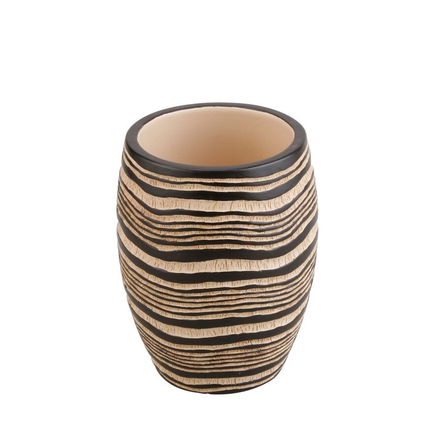 Pahar toaleta iMK®, polirasina, crem / negru, 8.5 x 10.2 cm