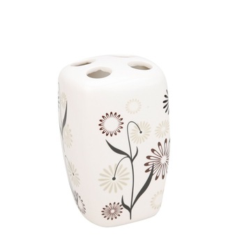 Suport periute dinti, iMK®, ceramica, model floral, 7 x 6.5 x 11 cm Suport periute dinti, iMK®, ceramica, model floral, 7 x 6.5 x 11 cm