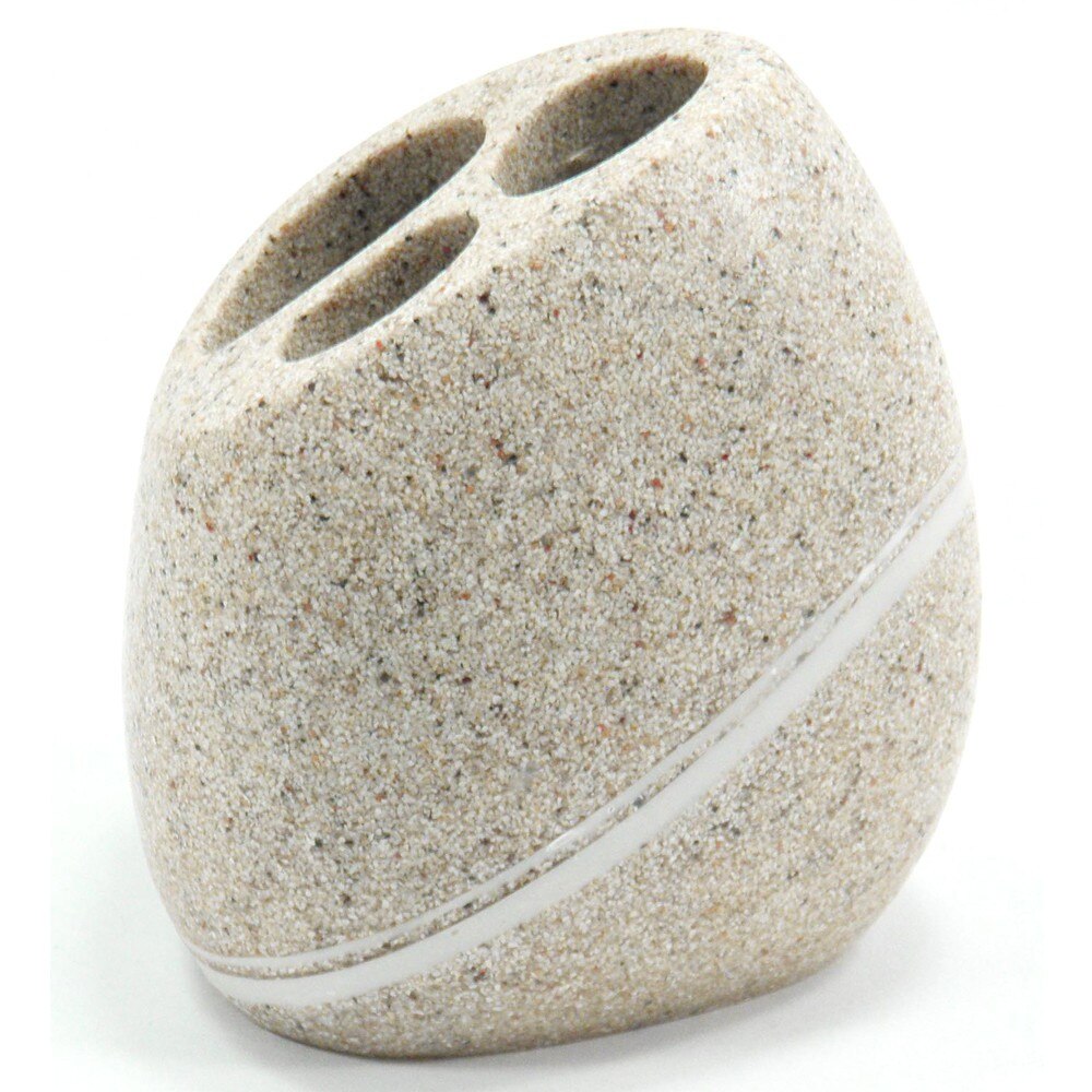 Suport periute dinti, Rock, ceramica, finisaj piatra, 8 x 6 x 8 cm