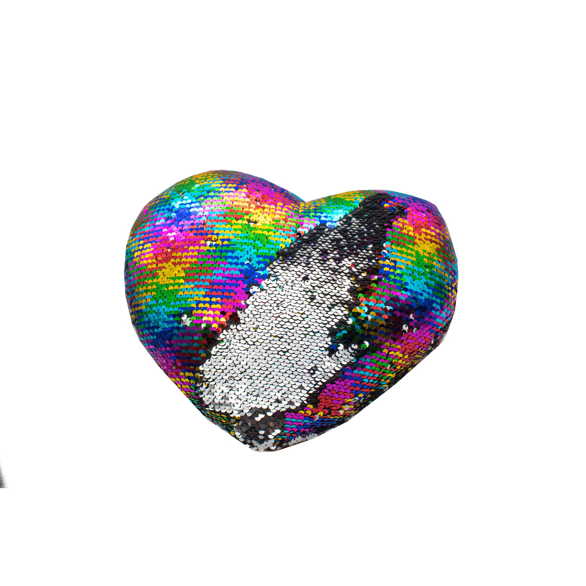 Perna decorativa cu paiete reversibile, model INIMA, cod 13, 200 g, poliester, multicolor