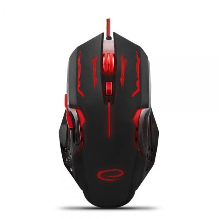 Mouse ESPERANZA Apache EGM403R, Cu fir, 2400 dpi, Iluminare LED, Rosu-negru