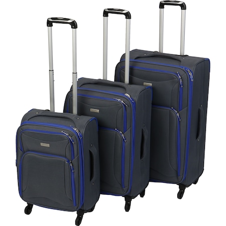Set trolere textil Kring Torino, 55 cm+65 cm+75 cm, gri