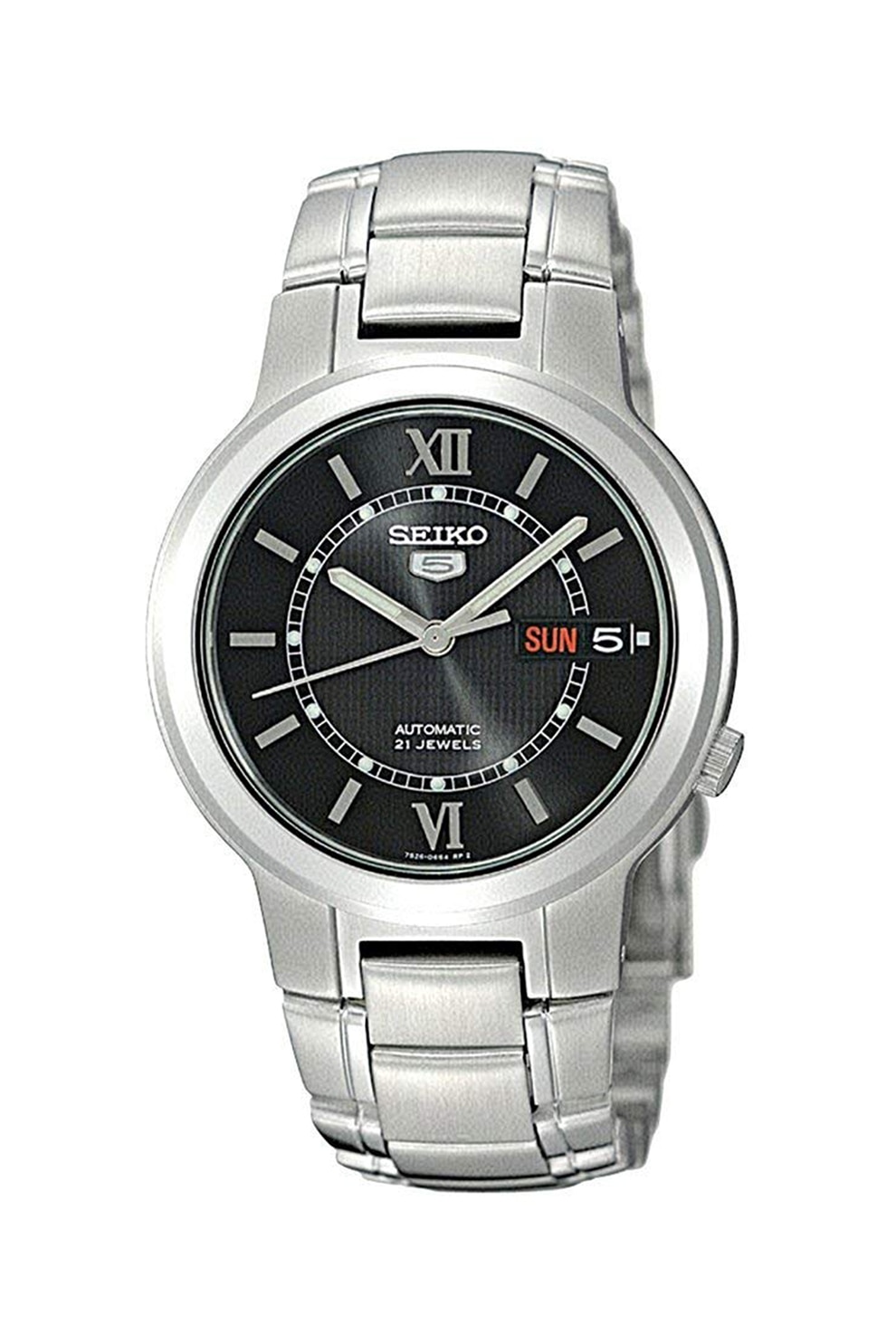 Seiko, Ceas automatic cu bratara metalica, Argintiu
