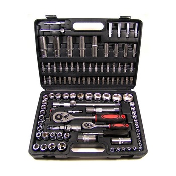 Trusa scule, Champion, chei tubulare, 108 de piese, negru Trusa scule, Champion, chei tubulare, 108 de piese, negru