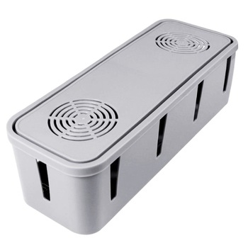 Cutie organizare cabluri, gestionare cabluri birou, organizator, Cable Management Box, gri, FMD091 Cutie organizare cabluri, gestionare cabluri birou, organizator, Cable Management Box, gri, FMD091