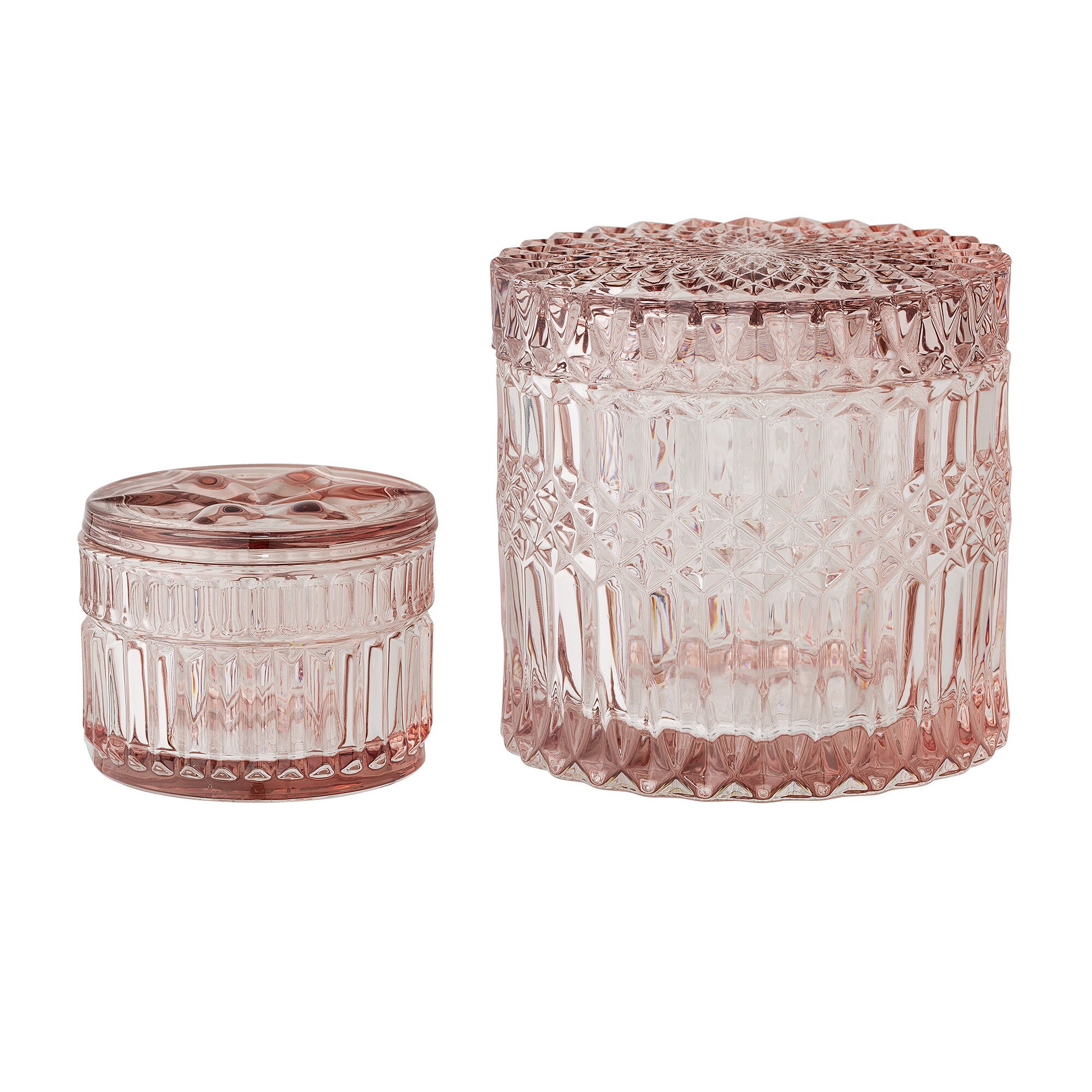 Set 2 borcane din sticla roz Bloomingville