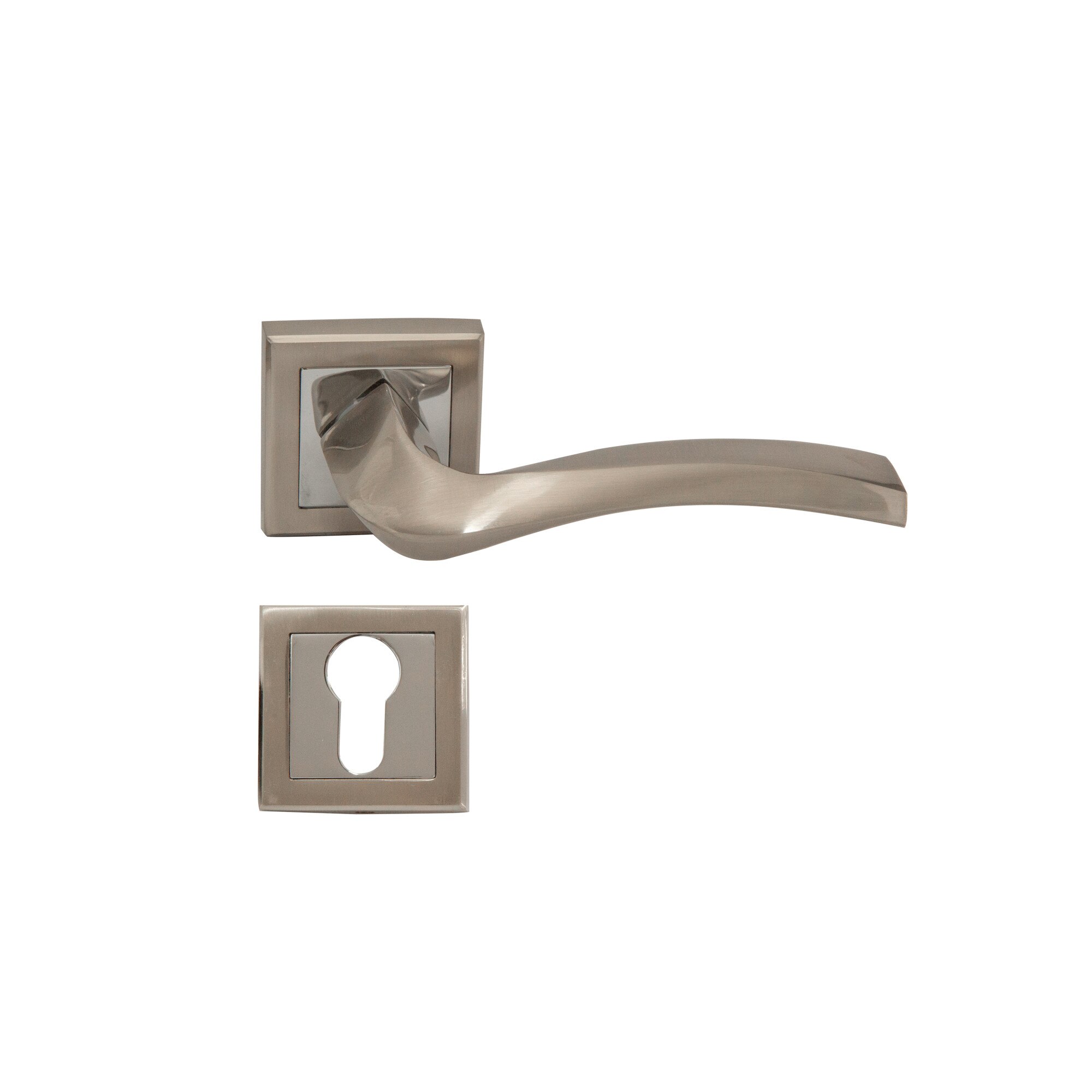 Maner Premium SN MINERVA cu rozeta rotunda E8-Y0, culoare nichel satinat/crom