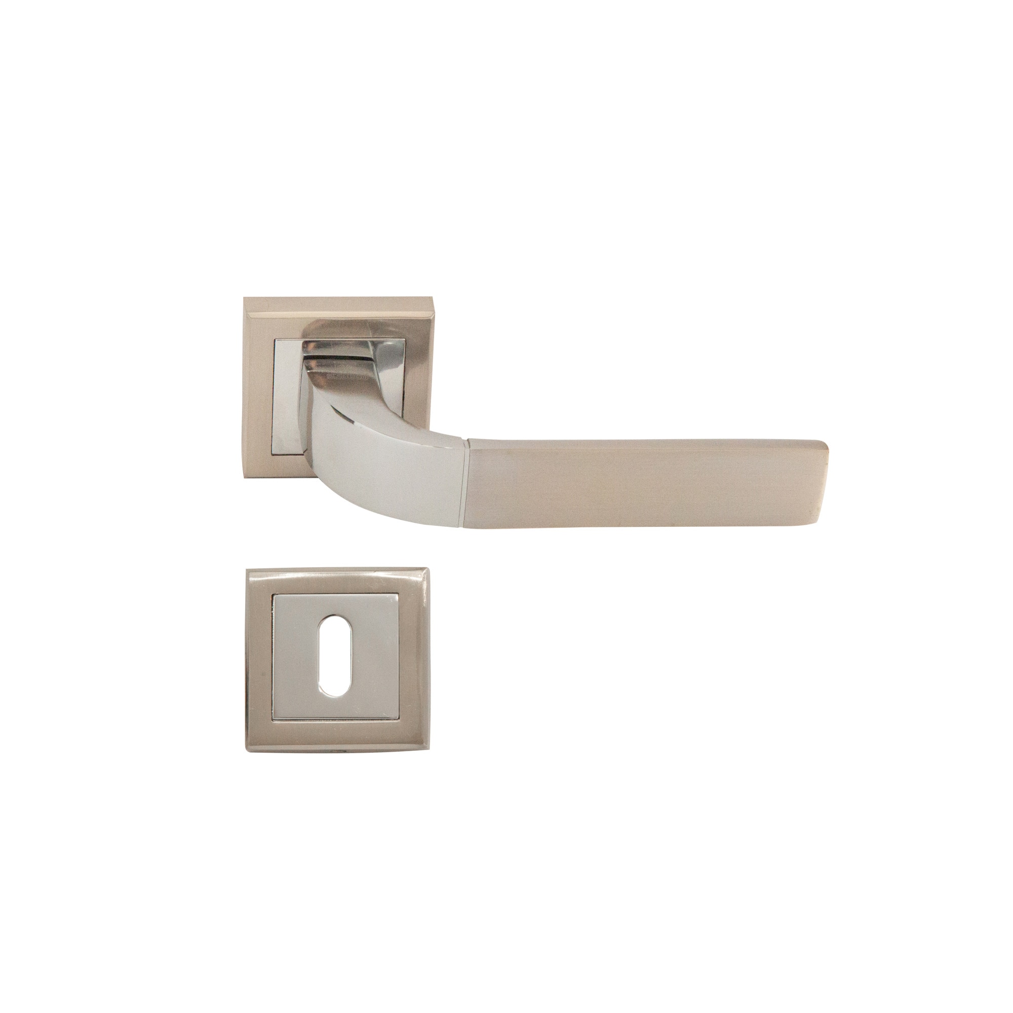 Maner Premium SN MERCUR cu rozeta patrata E8-K1, culoare nichel satinat/crom