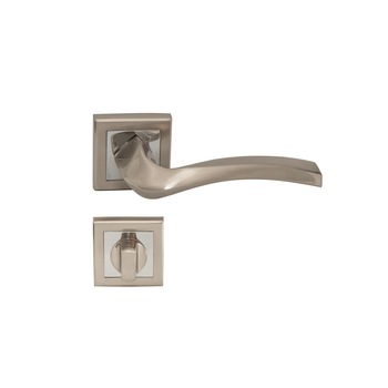 Maner Premium SN MINERVA cu incuietoare de baie, culoare nichel satinat/crom Maner Premium SN MINERVA cu incuietoare de baie, culoare nichel satinat/crom