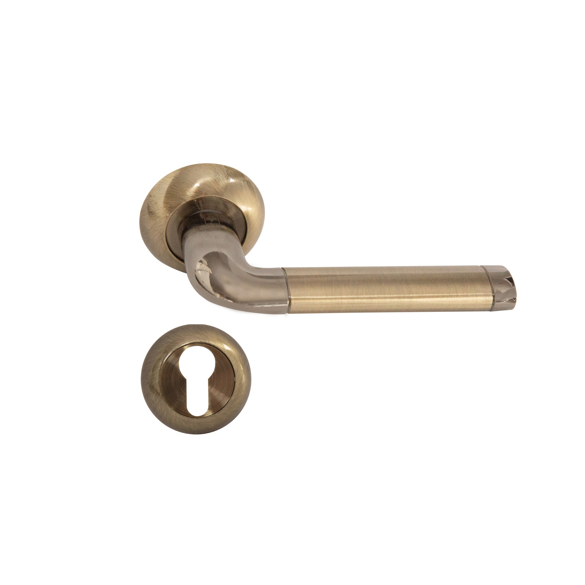 Maner Premium SN MARS cu rozeta rotunda E9-Y0, culoare bronz antic/negru nichel