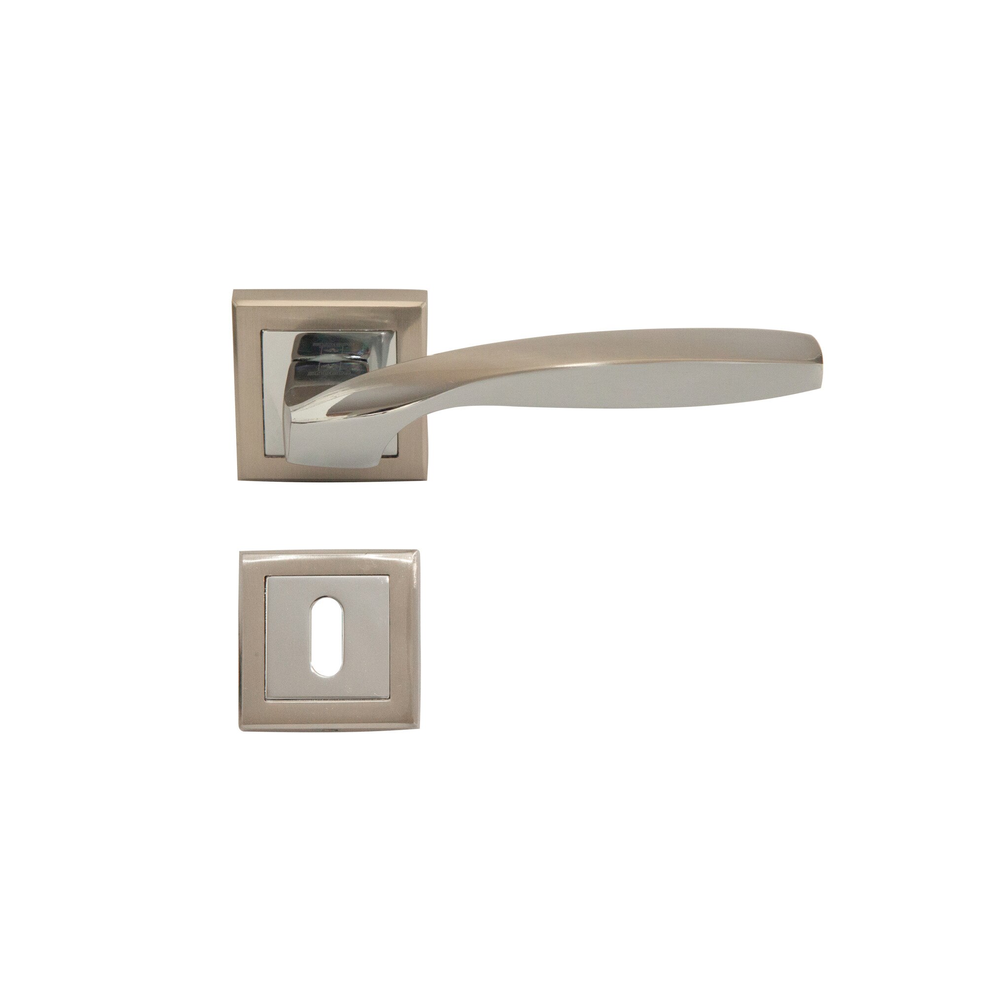 Maner Premium SN LUNA cu rozeta rotunda E8-K1, culoare nichel satinat/crom