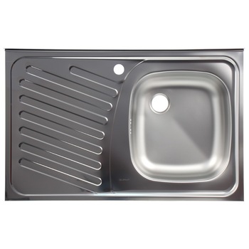 Chiuveta bucatarie inox satinat Alveus Compact Mono cuva pe dreapta 80 x 50 cm AN Chiuveta bucatarie inox satinat Alveus Compact Mono cuva pe dreapta 80 x 50 cm AN