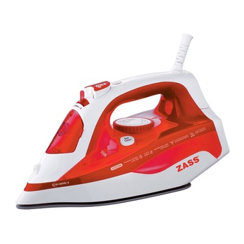 Fier de calcat 2400 W, talpa ceramica, 0.40 l, 140 g/min, sistem auto-curatare, rosu cu alb Fier de calcat 2400 W, talpa ceramica, 0.40 l, 140 g/min, sistem auto-curatare, rosu cu alb