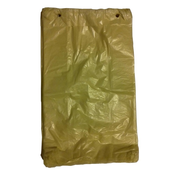 Set 100 pungi biodegradabile fara maner 22+ polimer ,24 x 40 cm culoare galbena