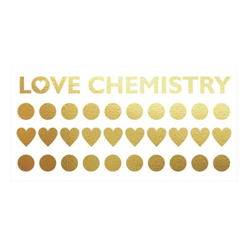 Sticker decorativ decupat, Love Chemistry, marca Anais - Beautiful inside, auriu, pentru interior Sticker decorativ decupat, Love Chemistry, marca Anais - Beautiful inside, auriu, pentru interior