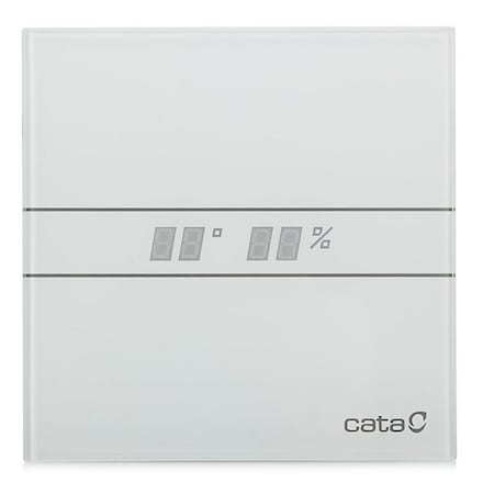 Ventilator aerisire, E-100 GHT, CATA, Senzor umiditate, Timer, Capac sticla, Alb, Afisaj led, Silentios, Economic