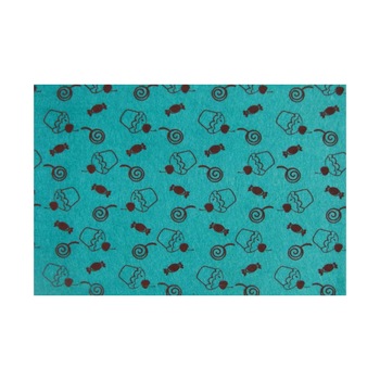 Coala fetru, pasla A4 imprimat cu model 1,5 mm - verde cu dulciuri Coala fetru, pasla A4 imprimat cu model 1,5 mm - verde cu dulciuri