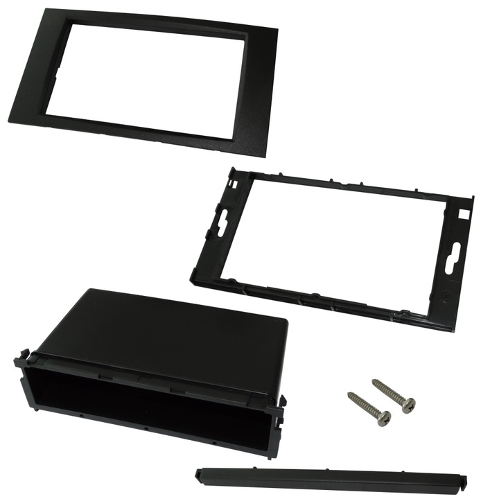 Адаптерна рамка за панел AERZETIX, 2 Din, Ford C-Max, Fiesta, Focus, Fusion, Galaxy, Kuga, S-Max, Transit, Черна