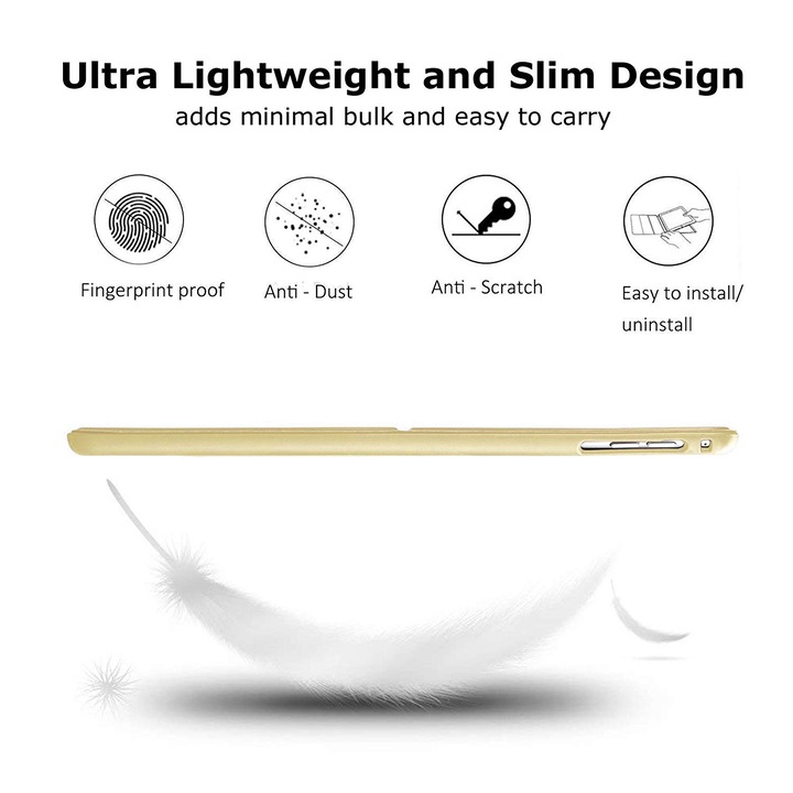 Husa Tableta iPad 9.7" 6Th Generation Pen Holder 2018 IPad Air 6 Suport Pen ofera protectie Lux Bumper Gold