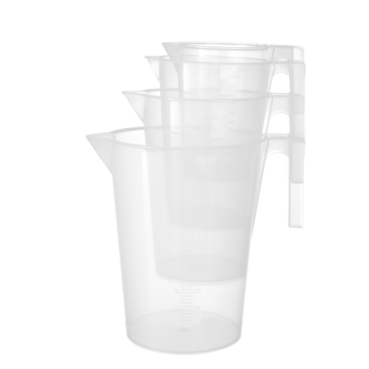 Градуирана полипропиленова чаша Hendi, 2 l, 147x(H)215 mm, подреждаща се една върху друга