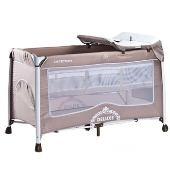 Patut pliabil pentru baieti Caretero Deluxe PPCD1-BE, Bej Patut pliabil pentru baieti Caretero Deluxe PPCD1-BE, Bej