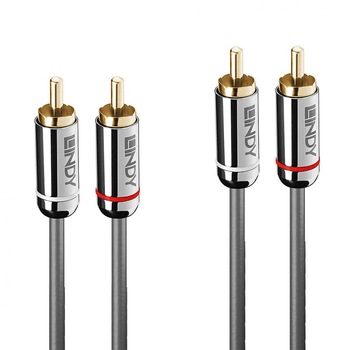 Cablu audio 2 x RCA la 2 x RCA T-T 3m Cromo Line, Lindy L35347 Cablu audio 2 x RCA la 2 x RCA T-T 3m Cromo Line, Lindy L35347