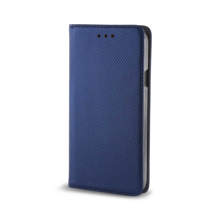 Smart flip Telefontok, mágneses flip zár, oldalra nyíló, bőr hatású - Samsung J4+ ( J4+ Plus ), TengerKék
