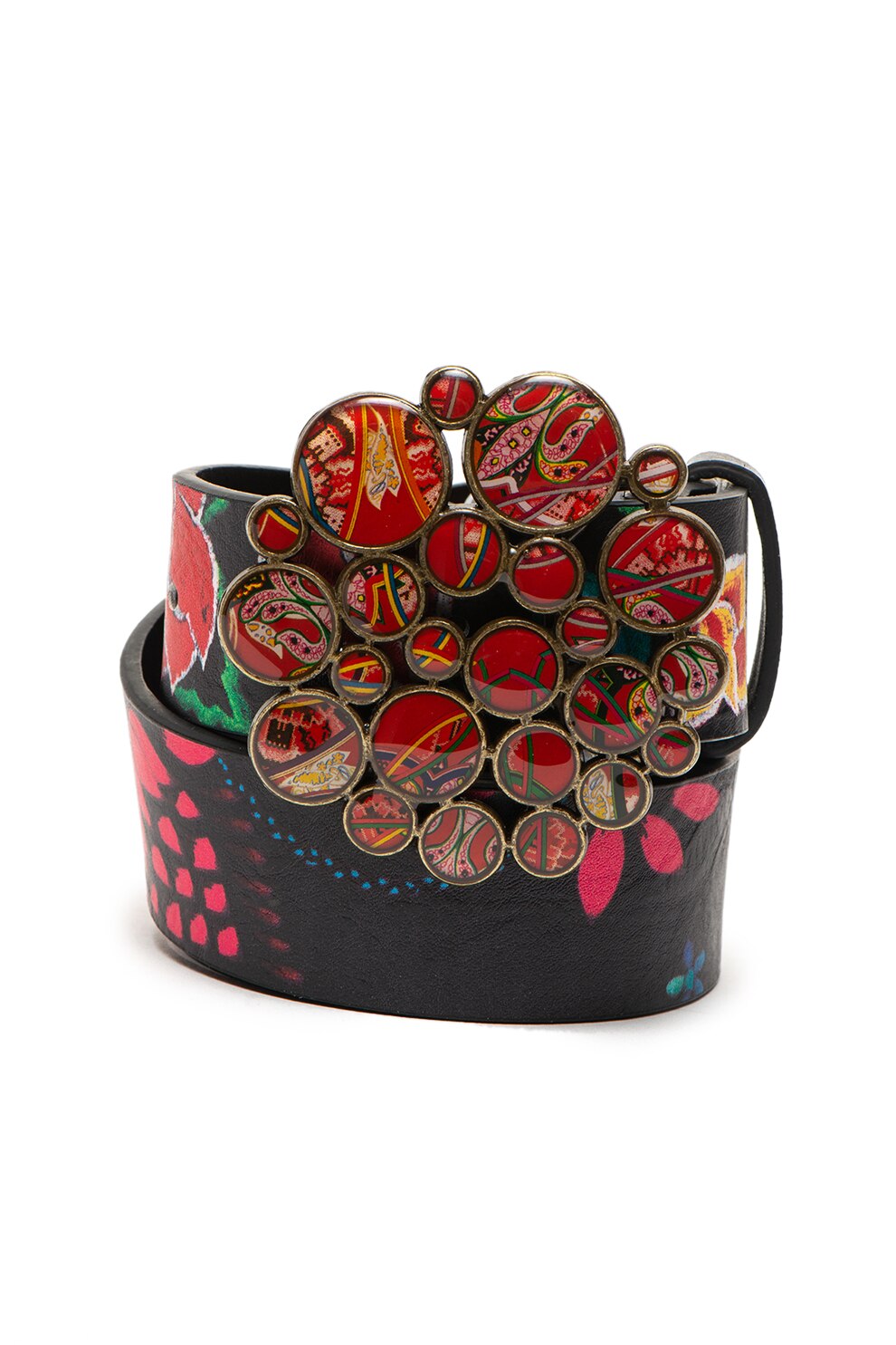 DESIGUAL, Curea cu imprimeu floral Mexico, Multicolor, 95 Standard