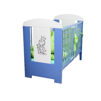 Patut din lemn 120 x 60 cm pentru baieti Jardrew Prince PJP-2A, Multicolor Patut din lemn 120 x 60 cm pentru baieti Jardrew Prince PJP-2A, Multicolor