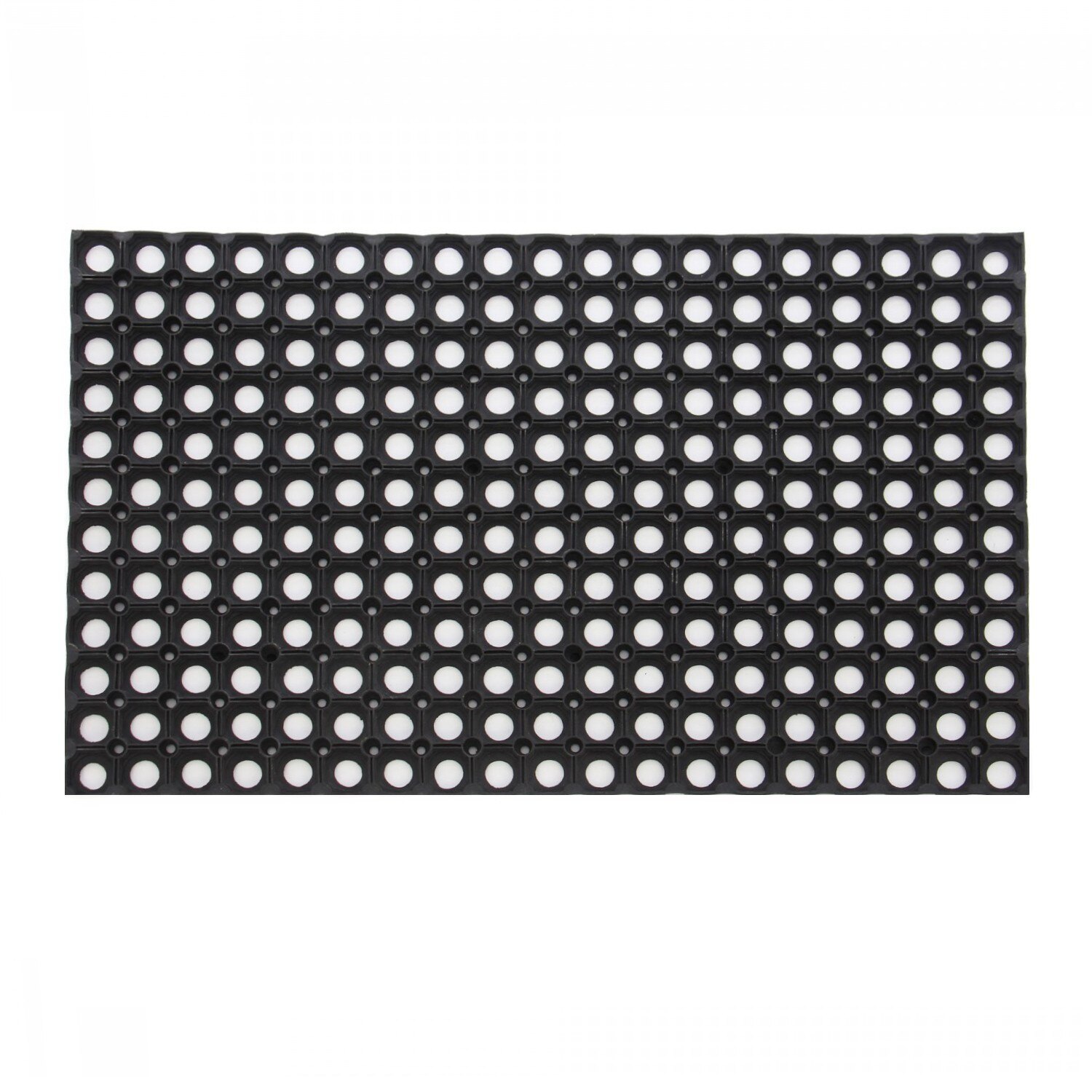 Covor intrare, iMK®, model cu gaurele, cauciuc, negru, dreptunghiular, 60 x 40 cm