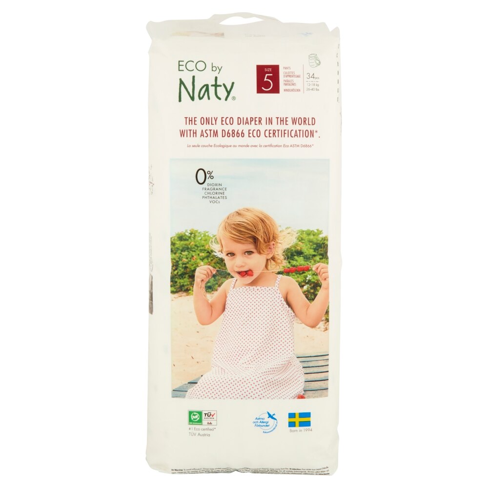 Chilotei ECO Naty pentru antrenament la olita, nr. 5 (12-18 kg), pachet economy, 34 buc