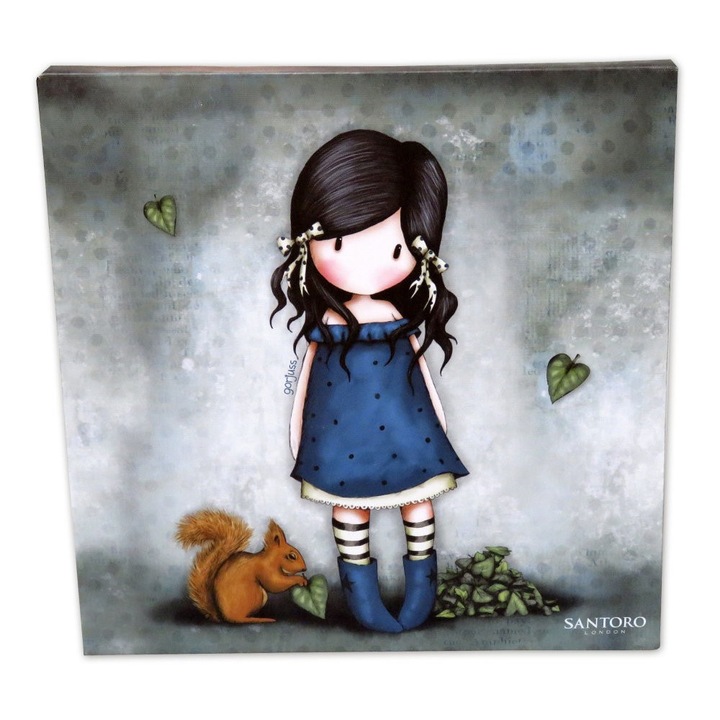 Gorjuss - You Brought Me Love című vászonfestmény, 25 x 25 cm