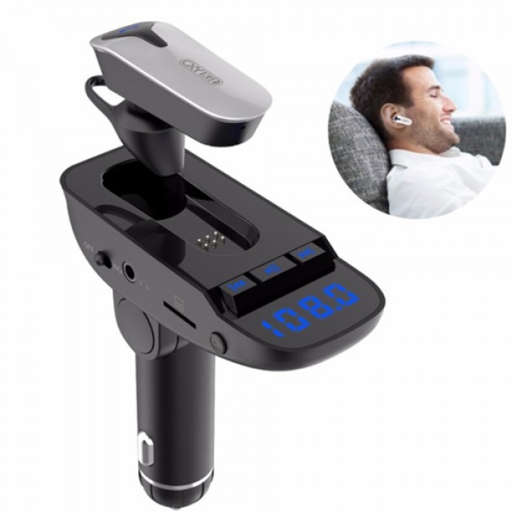 Adó kihangosító ER-9 autós Bluetooth fejhallgatóval, fekete