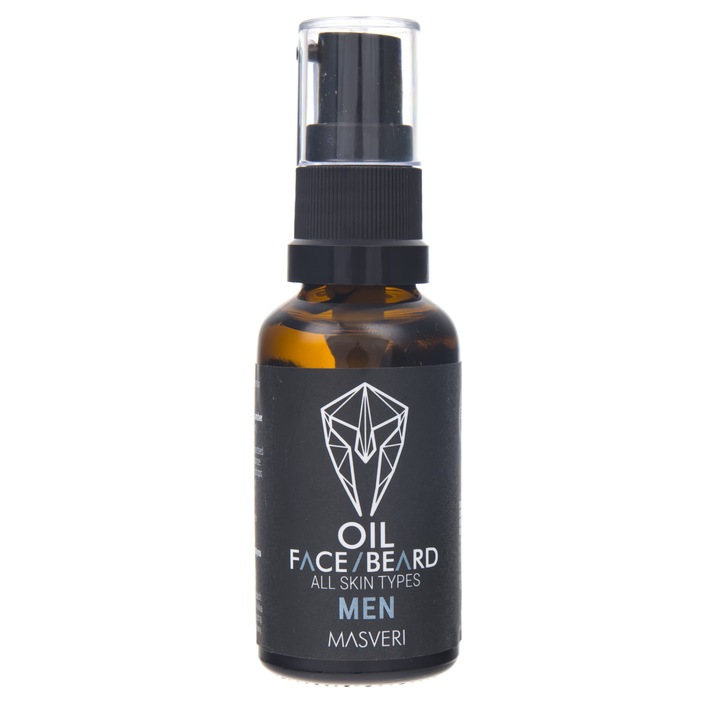 Масло за грижа за лице и брада Masveri, Всички типове кожа, 30 мл