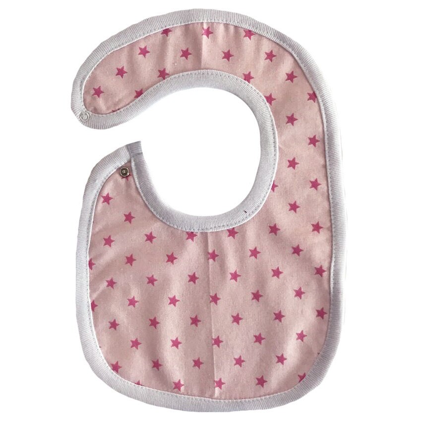 Baveta, roz cu stelute roz, 0-6 luni