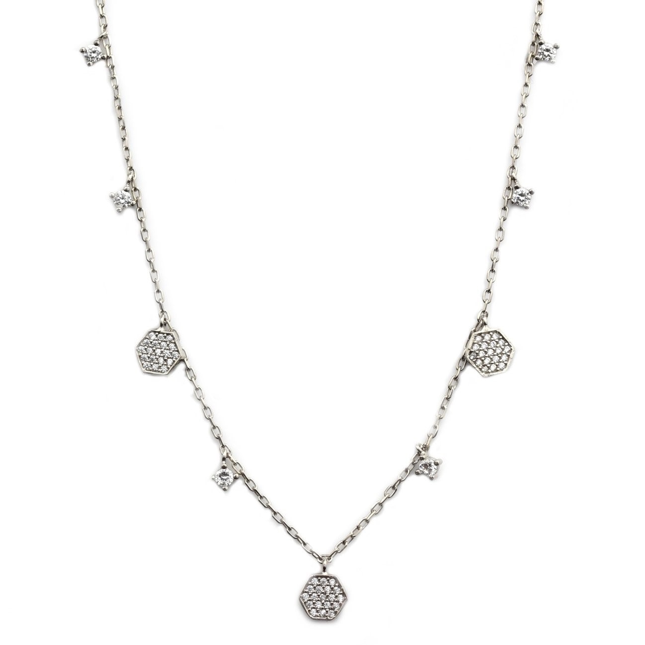 Lant argint rodiat cu pandante - DA114