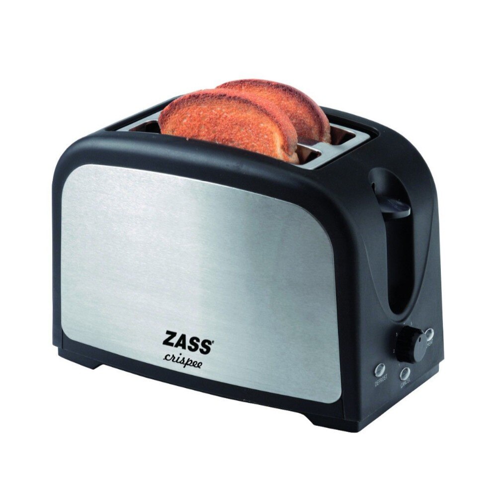 Prajitor de paine Zass 750 W, 2 felii, functie decongelare, functie reincalzire, 7 trepte putere, negru + argintiu AN