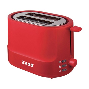 Prajitor de paine Zass 850 W, 2 felii, functie decongelare, functie reincalzire, 7 trepte putere, rosu AN Prajitor de paine Zass 850 W, 2 felii, functie decongelare, functie reincalzire, 7 trepte putere, rosu AN