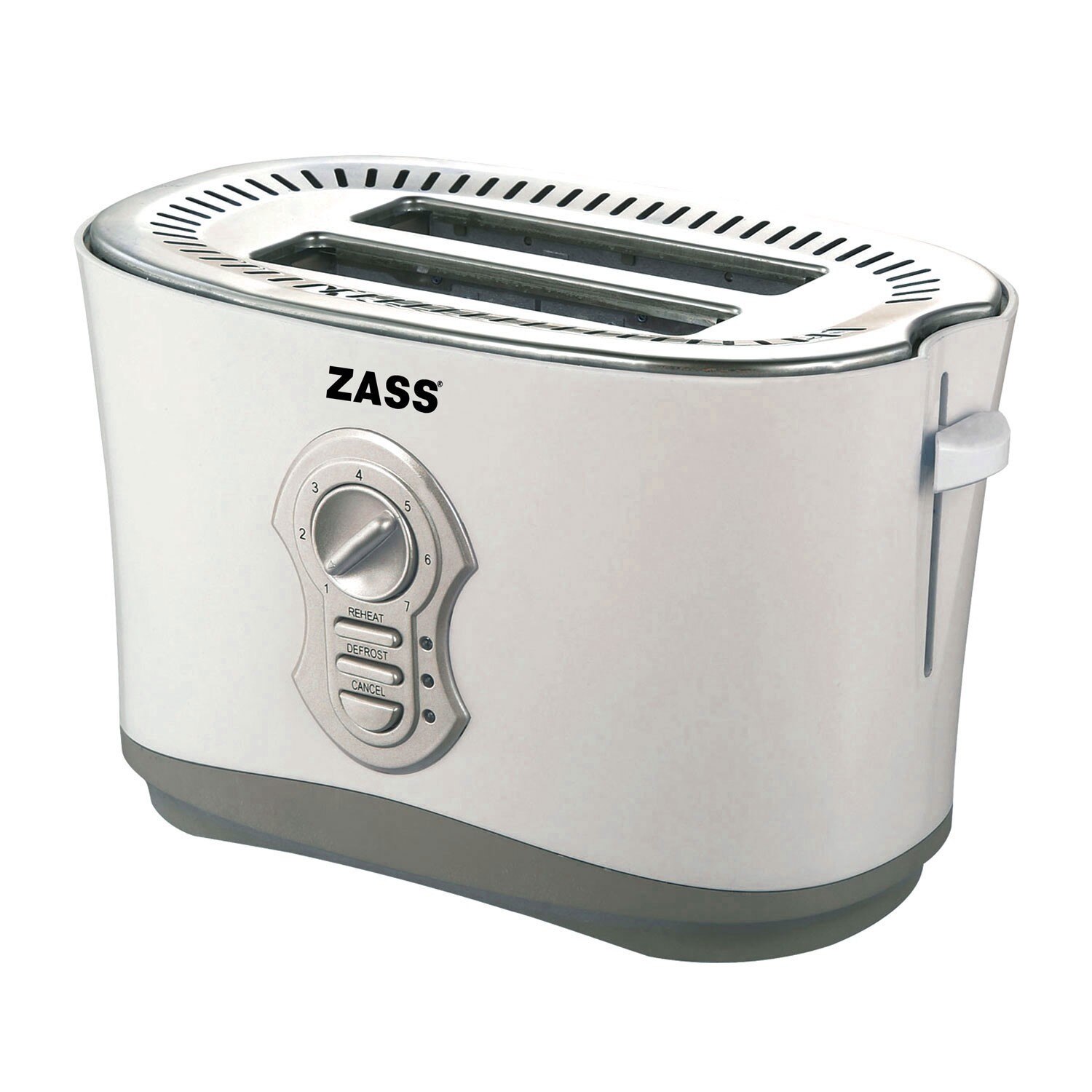 Prajitor de paine Zass , 800 W, 2 felii, functie decongelare, functie reincalzire, 7 trepte putere, gri AN
