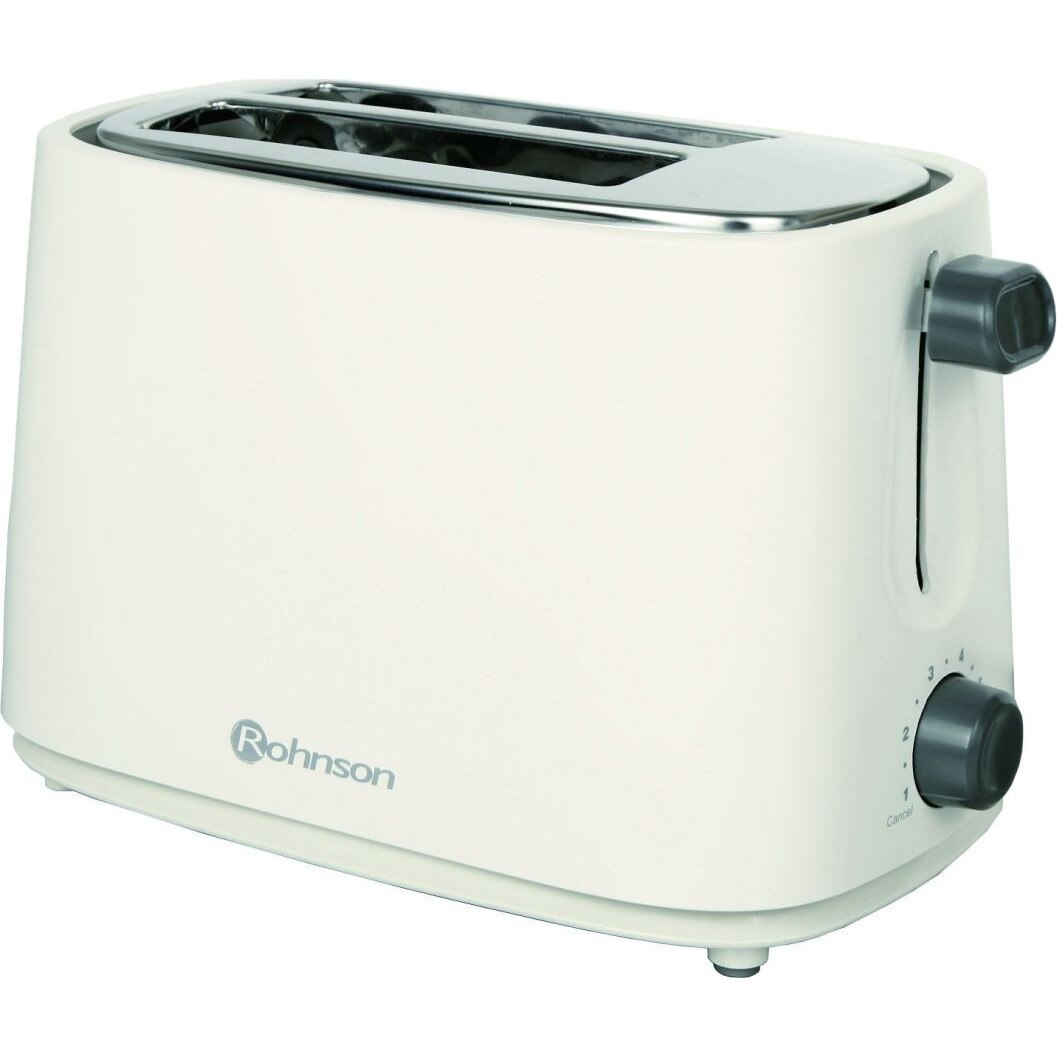 Prajitor de paine, 750 W, 2 felii, 6 trepte putere, tavita pentru firmituri, alb