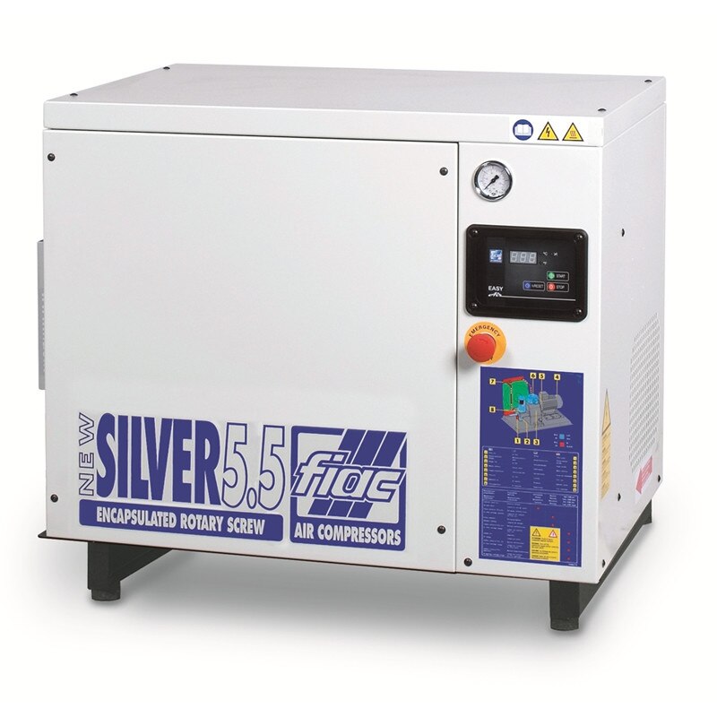 Compresor cu surub pe podea FIAC, tip NEW-SILVER 5,5, alimentare 380V, debit 450l/min, 10 bar
