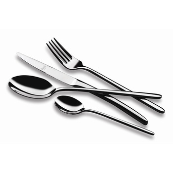 Tacamuri pentru masa MEPRA MOSSELA, 24 piese, 6 bucati cutite mari, 6 bucati furculite mari ,6 bucati linguri mari, 6 bucati lingurite pentru ceai, Otel 18/10 Tacamuri pentru masa MEPRA MOSSELA, 24 piese, 6 bucati cutite mari, 6 bucati furculite mari ,6 bucati linguri mari, 6 bucati lingurite pentru ceai, Otel 18/10
