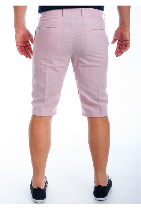 Мъжки къси панталони Rossini Regular fit, Червен с бяло райе, Размер 50