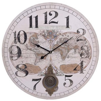 Ceas din lemn Atlas cu pendul D-58 cm Ceas din lemn Atlas cu pendul D-58 cm