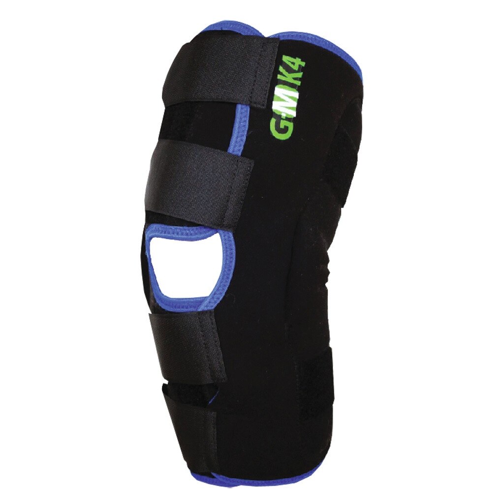 Orteza mobila de genunchi GM - K4, cu suport metalic, Negru Albastru, Marimea XL