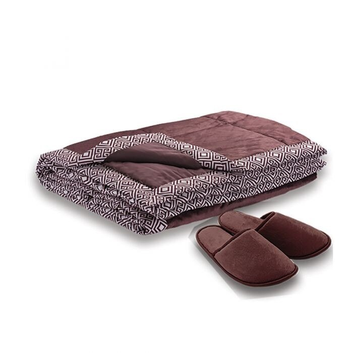 Patura decorativa VITAPUR Family Home SoftTouch + papuci - maro
