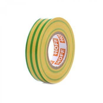 Banda izolatoare Hoff 20 m x 0.15 mm x 18 mm, galben cu verde, AN Banda izolatoare Hoff 20 m x 0.15 mm x 18 mm, galben cu verde, AN